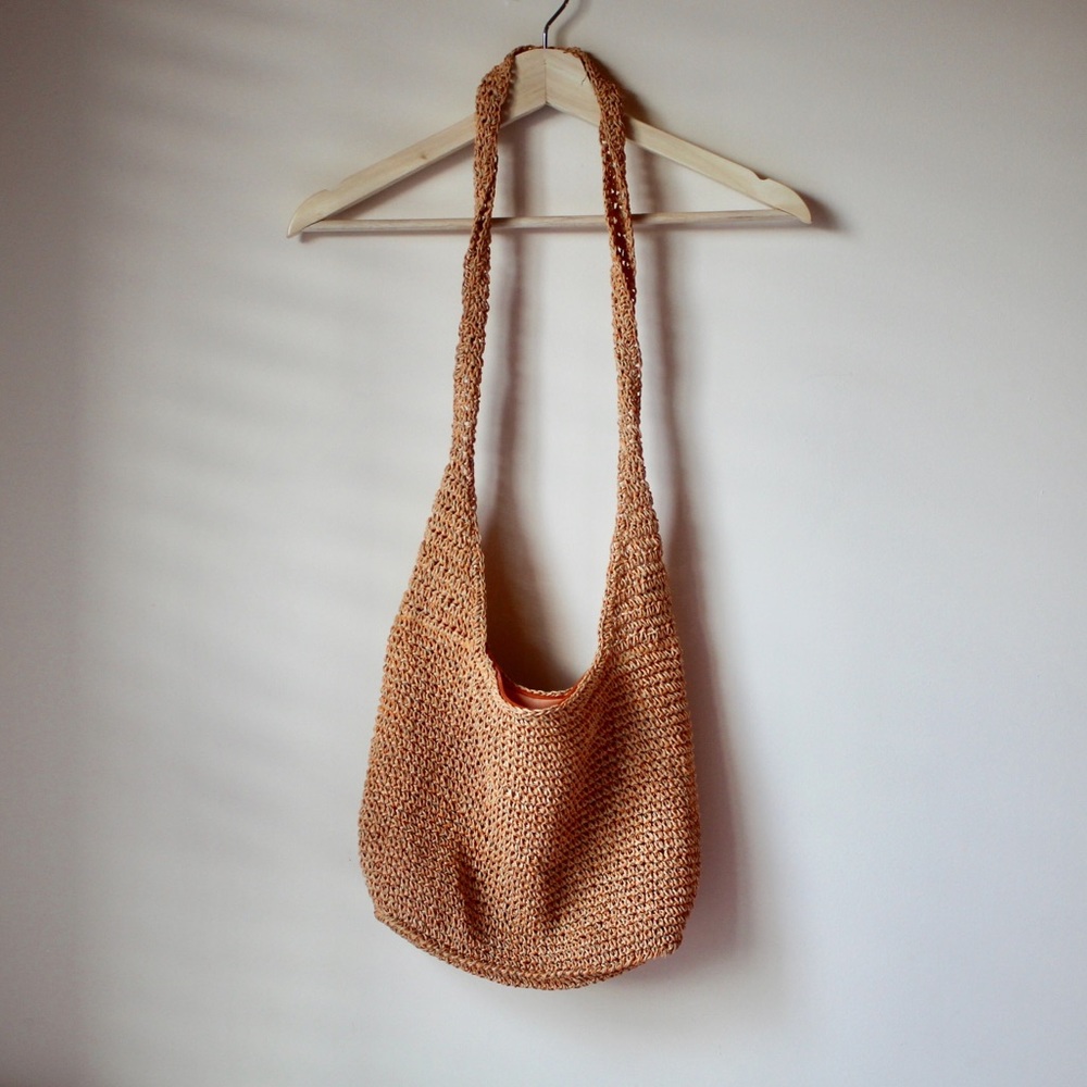 Orange straw bag
